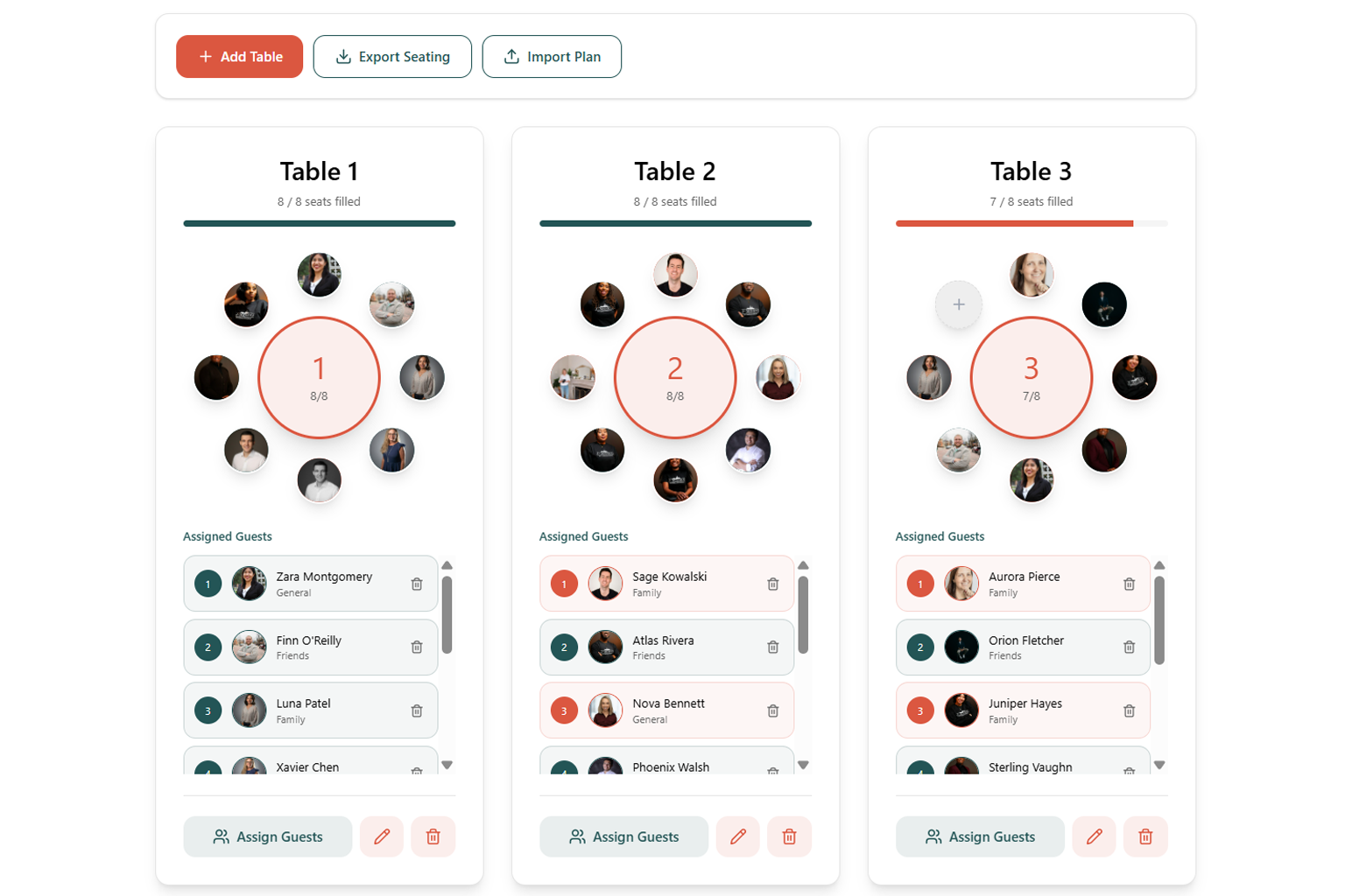 Seating Chart Mockup