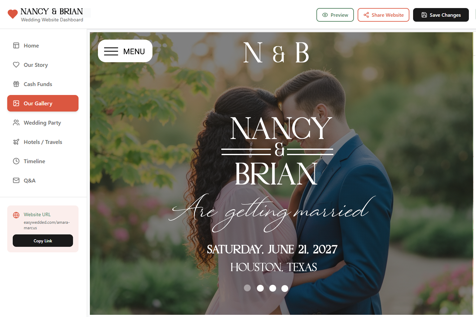 Wedding Website Mockup